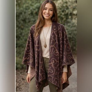 Rare 💎 SOL Baby alpaca silk blend fine knit poncho